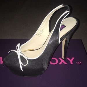 Black Open Back Heels